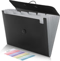 SKYDUE Accordion File Organizer, Expanding File Folder with 7 Pockets, Portable Receipt Paper Bill Document Organizer, Letter/A4 Size Filing Folder School Office Supplies, Black
