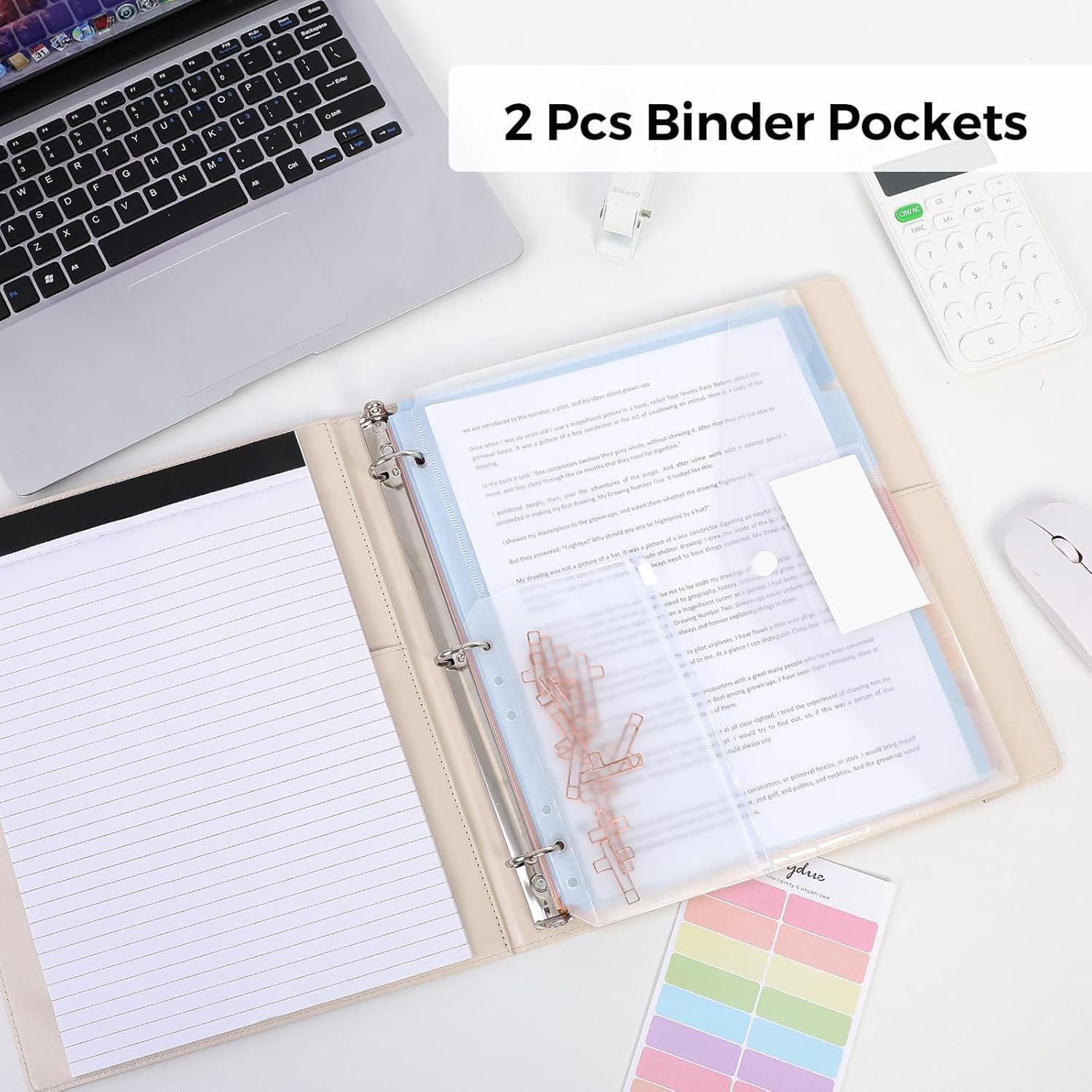 SKYDUE Clipboard Binder with Refillable Notepad, PU Clipboard Folder Includes 5 Dividers with 10 Pockets, Labels, 3 Ring Binder 1 Inch for School Office (Fit Letter Sized Paper),Olivegreen