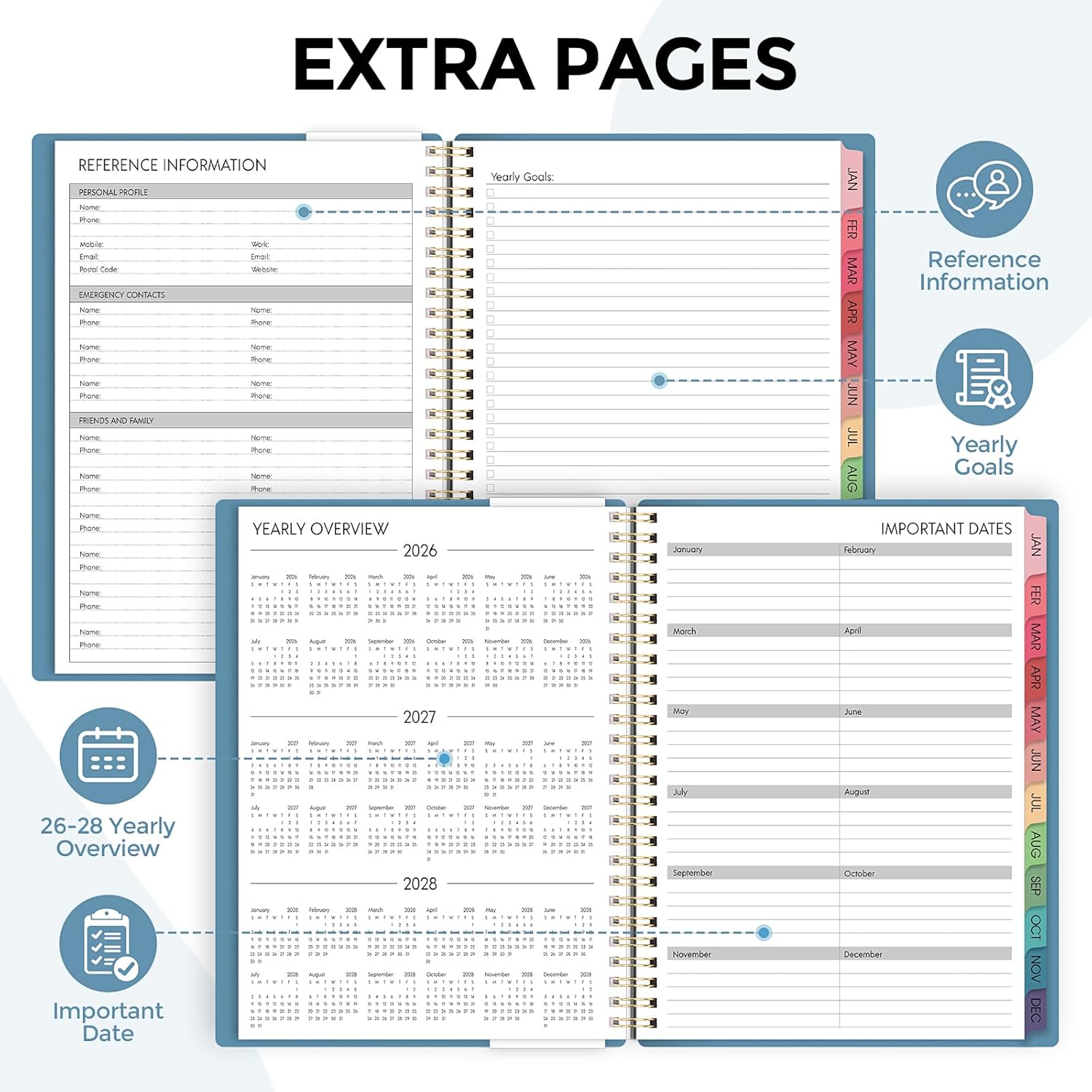 Planner 2026, 8.5" x 11" Monthly & Weekly Planner with Tabs, JAN - DEC 2026, Goal Setting & Time Management Organizer for Professionals & Students