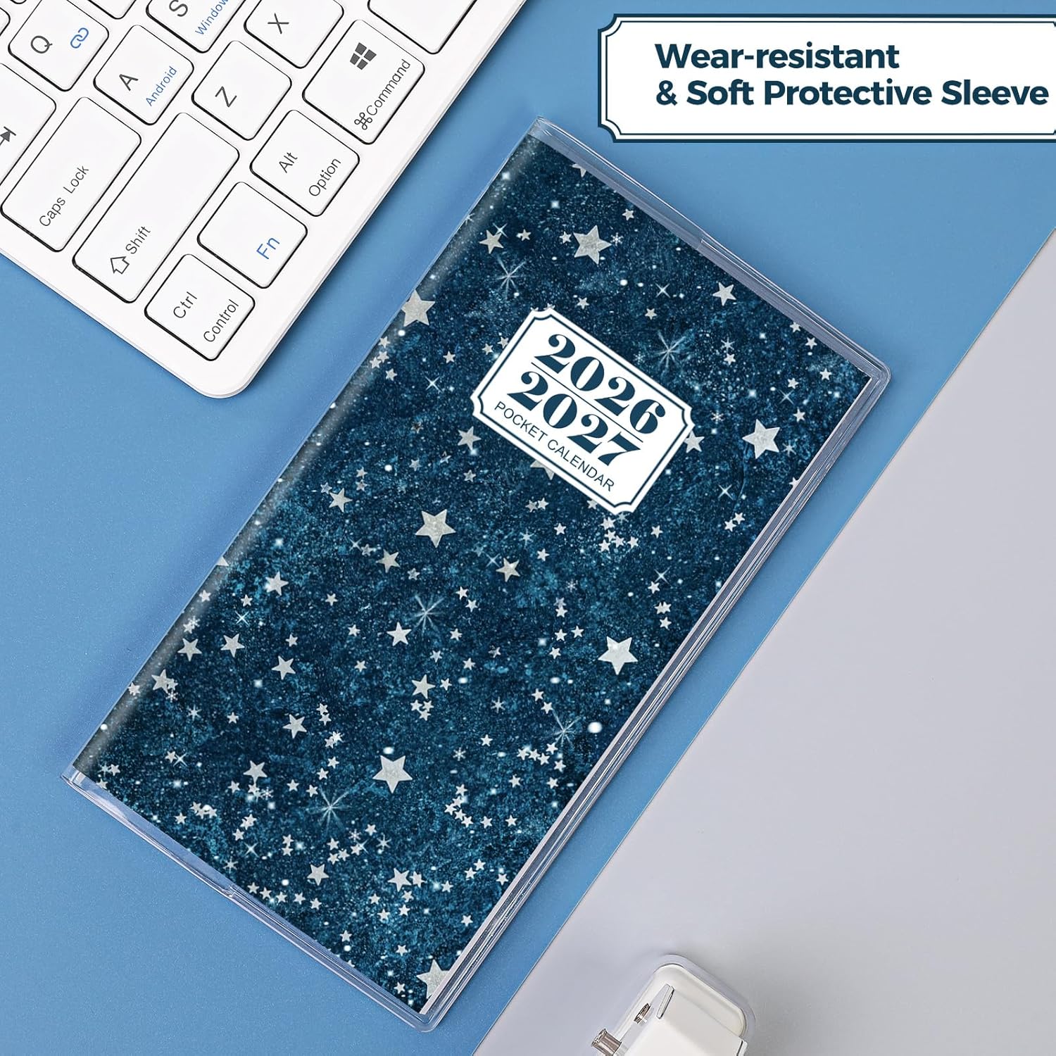 SKYDUE Pocket Calendar 2026-2027, Pocket Monthly Planner Jan 2026 - Dec 2027 for Purse, 6.7" X 3.7" 24-Month Small Planner, Academic Year Calendar, Compact Design with Plastic Sleeve