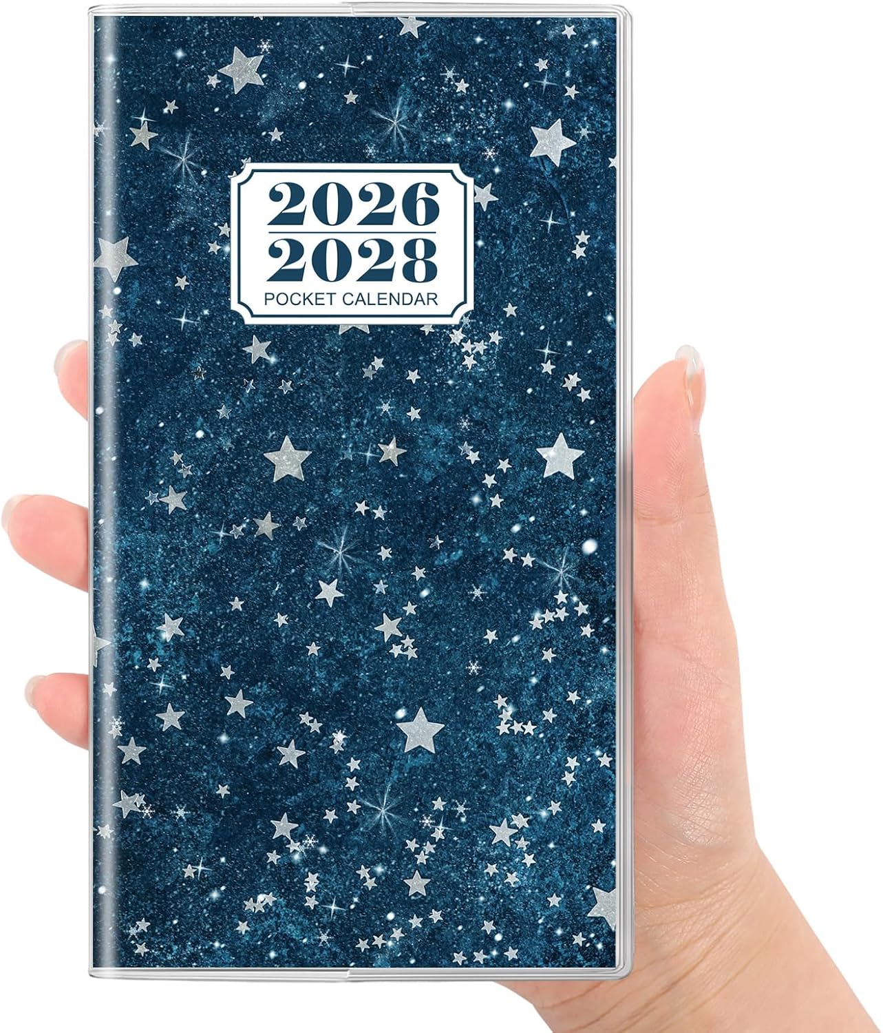 SKYDUE Pocket Calendar 2026-2027, Pocket Monthly Planner Jan 2026 - Dec 2027 for Purse, 6.7" X 3.7" 24-Month Small Planner, Academic Year Calendar, Compact Design with Plastic Sleeve