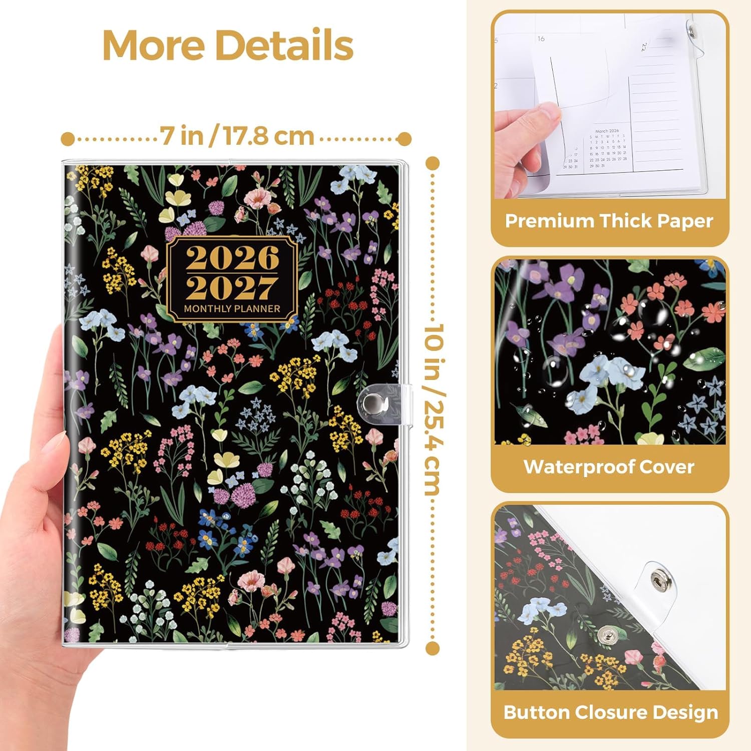 SKYDUE Pocket Calendar 2026-2027, Pocket Monthly Planner Jan 2026 - Dec 2027 for Purse, 6.7" X 3.7" 24-Month Small Planner, Academic Year Calendar, Compact Design with Plastic Sleeve
