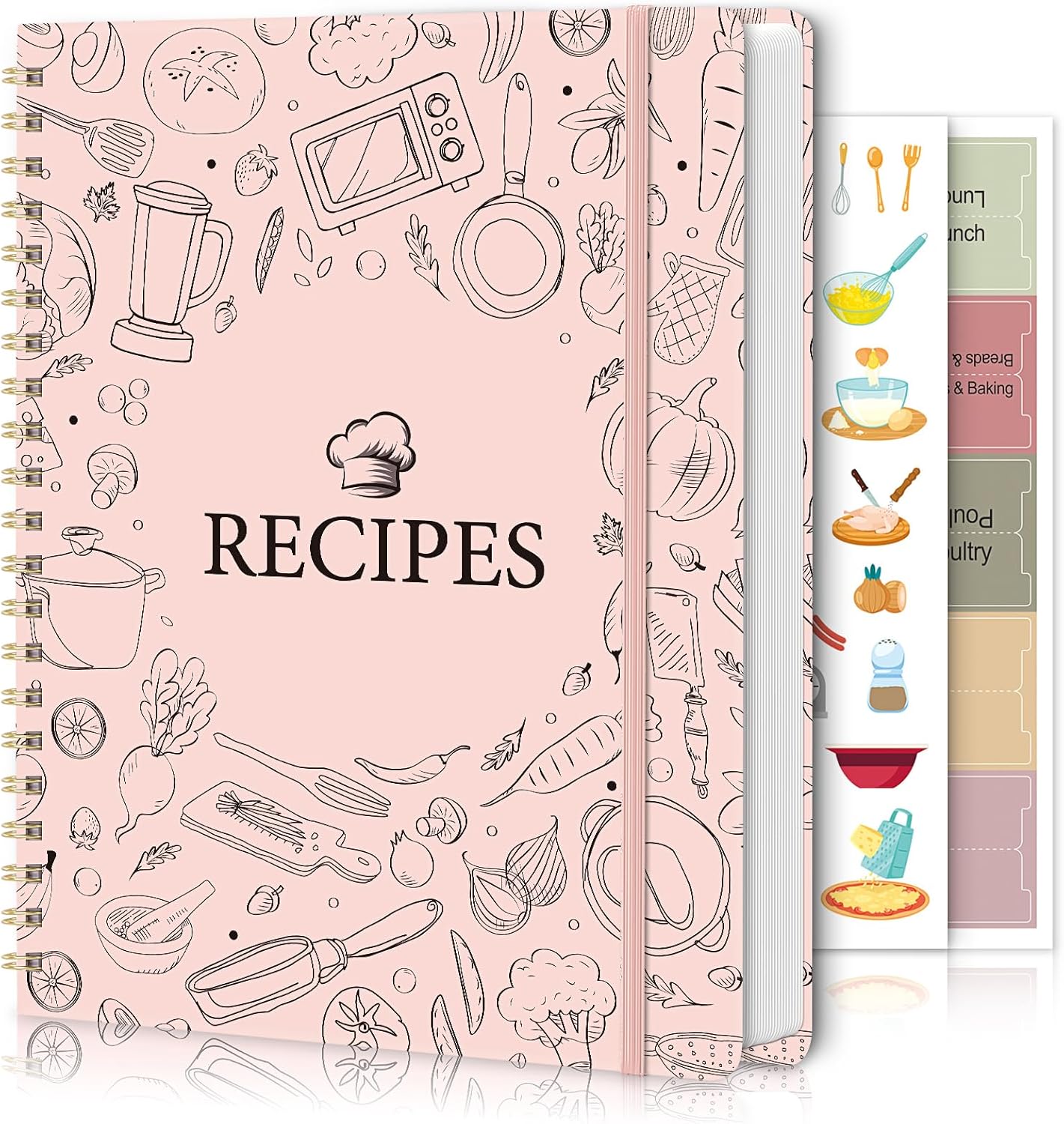 SKYDUE Blank Recipe Book to Write In Your Own Recipes, 8.5" x 11" Hardcover Recipe Journal with 140 Pages and Category Tabs