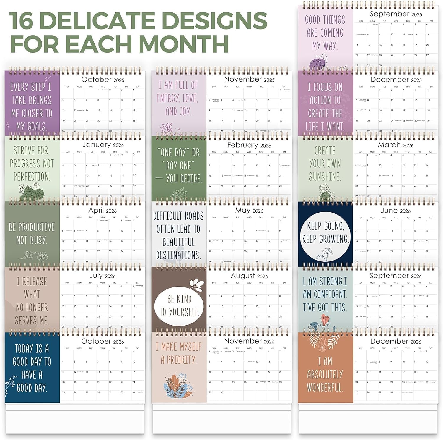 SKYDUE 2026 Small Desk Calendar 5.5" x 10" (Dec 2025 - Dec 2026), Inspirational Calendar 2026, Motivational Desk Calendar with Affirmations,Positive, Motivational and Inspirational Gifts