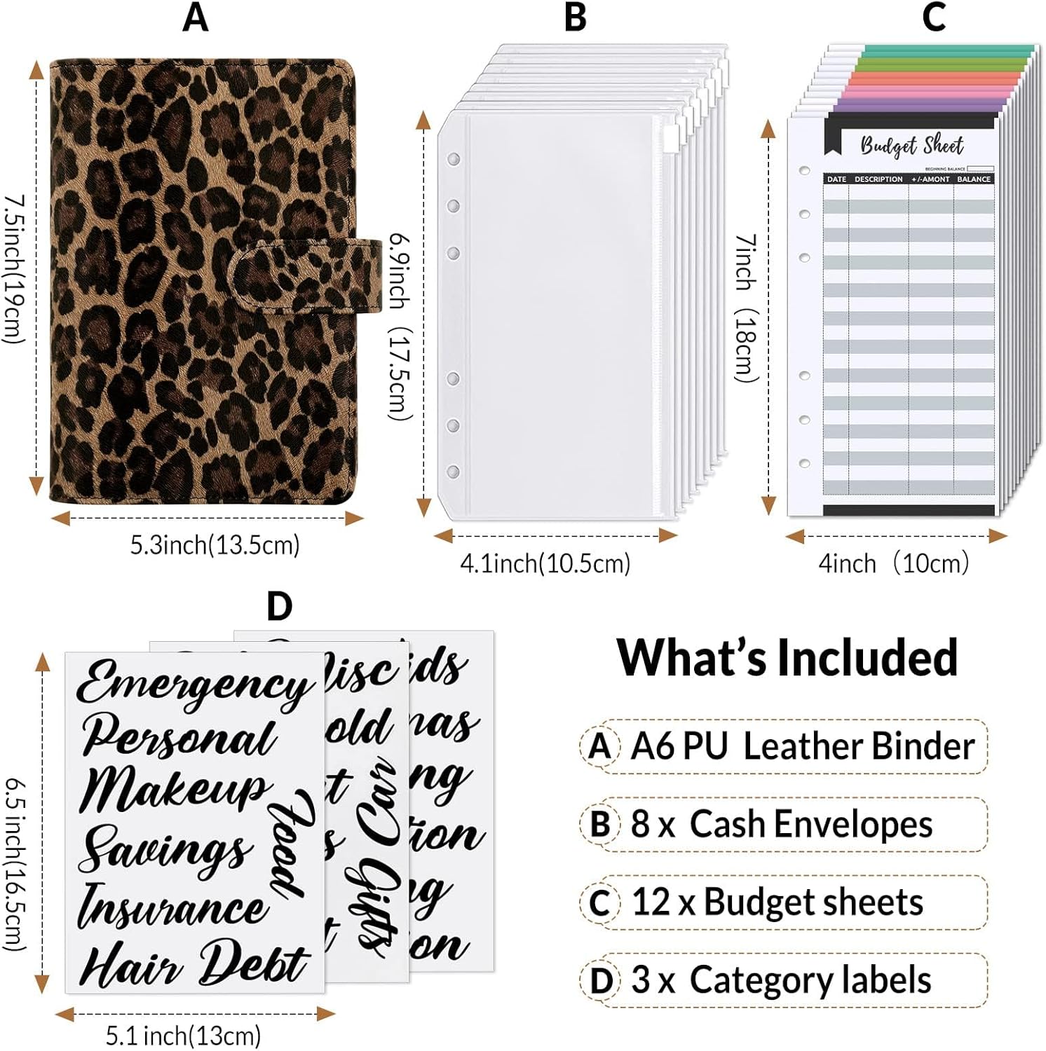 SKYDUE Budget Binder, Money Saving Binder with Zipper Envelopes, Cash Envelopes and Expense Budget Sheets for Budgeting