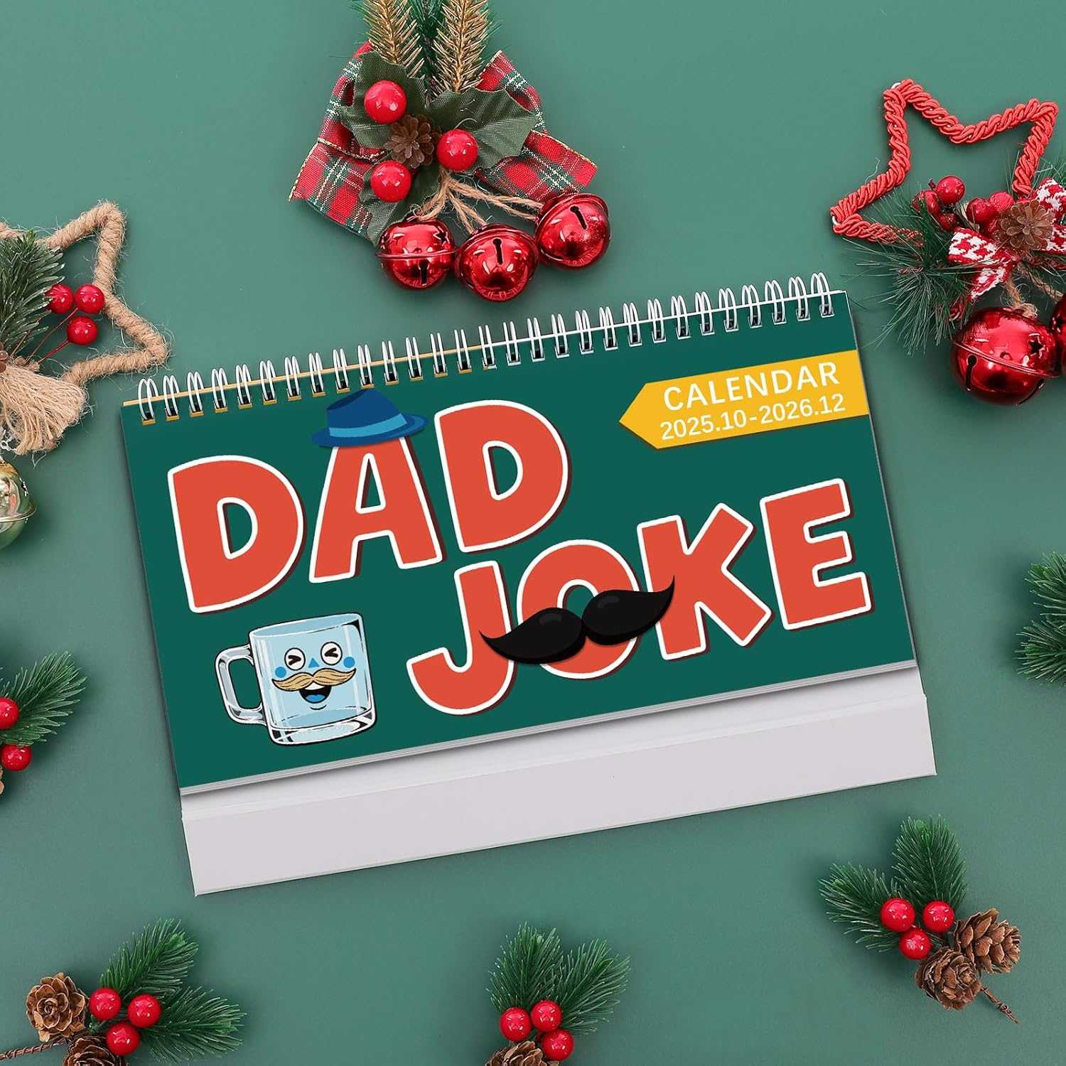 2025-2026 Dad Joke Calendar – 10" x 5" Funny Monthly Calendar with Classic Dad Jokes – Starts October 2025 to December 2026 – Gift Idea for Dad, Birthday, Christmas, or Just Because
