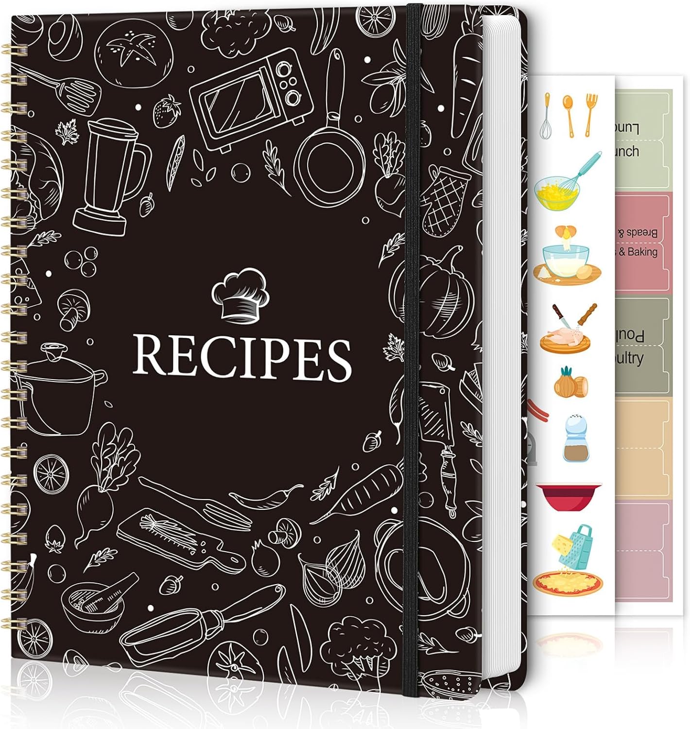 SKYDUE Blank Recipe Book to Write In Your Own Recipes, 8.5" x 11" Hardcover Recipe Journal with 140 Pages and Category Tabs
