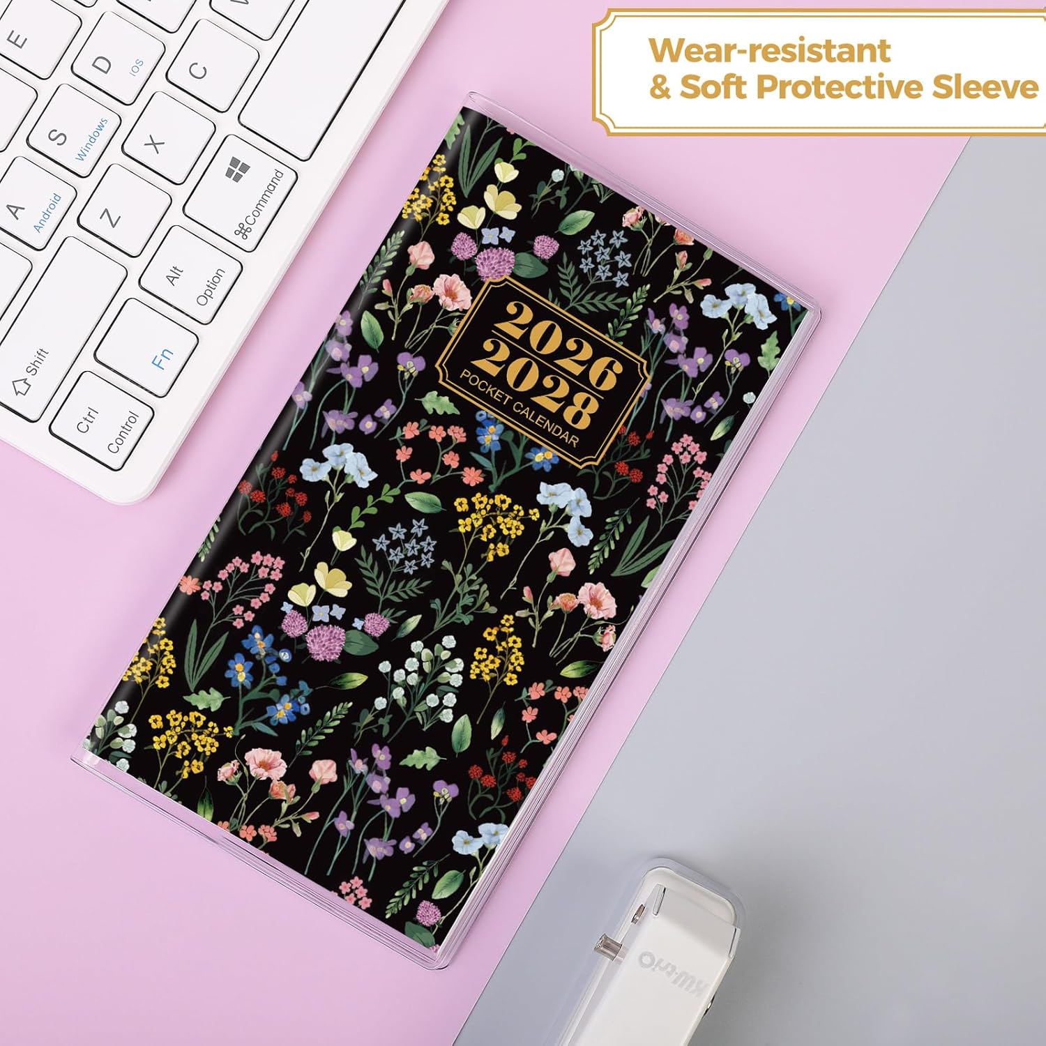 SKYDUE Pocket Calendar 2026-2027, Pocket Monthly Planner Jan 2026 - Dec 2027 for Purse, 6.7" X 3.7" 24-Month Small Planner, Academic Year Calendar, Compact Design with Plastic Sleeve