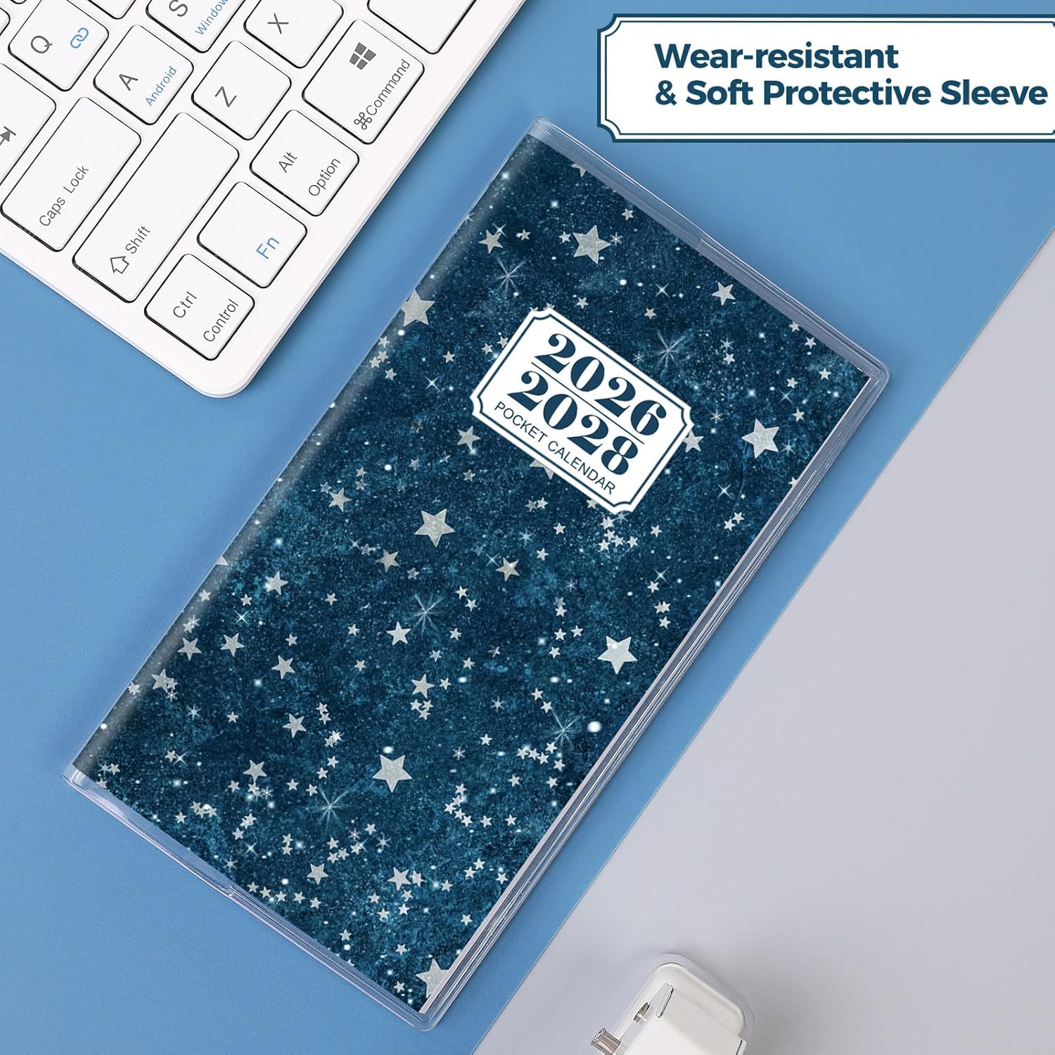 SKYDUE Pocket Calendar 2026-2027, Pocket Monthly Planner Jan 2026 - Dec 2027 for Purse, 6.7" X 3.7" 24-Month Small Planner, Academic Year Calendar, Compact Design with Plastic Sleeve