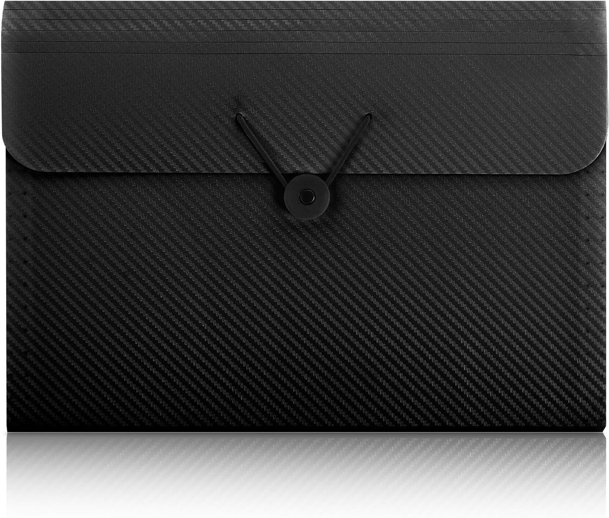 SKYDUE Accordion File Organizer, Expanding File Folder with 7 Pockets, Portable Receipt Paper Bill Document Organizer, Letter/A4 Size Filing Folder School Office Supplies, Black