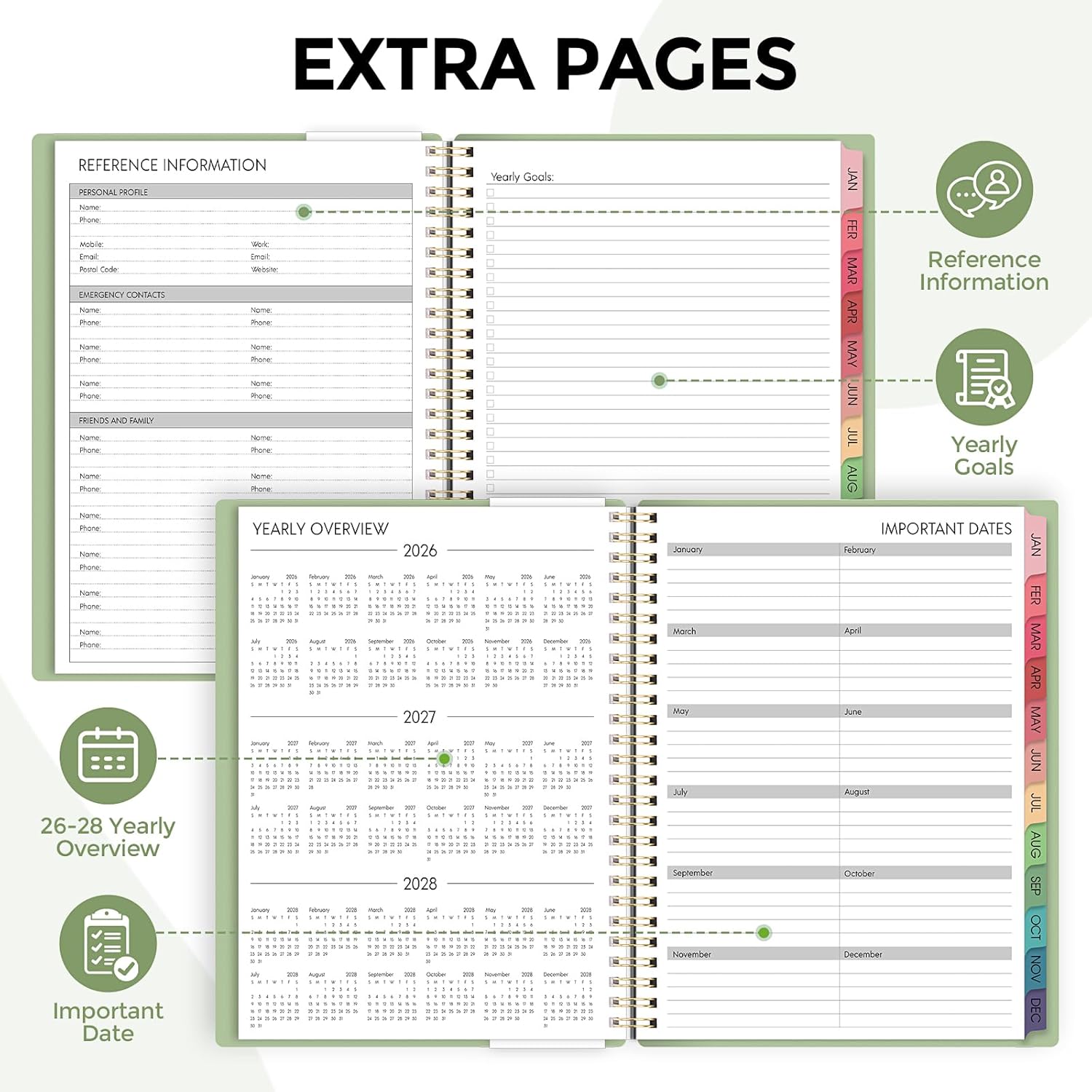 Planner 2026, 8.5" x 11" Monthly & Weekly Planner with Tabs, JAN - DEC 2026, Goal Setting & Time Management Organizer for Professionals & Students