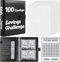 SKYDUE 100 Envelopes Money Savin Challenge Binder, A5 Money Saving Budget Binder with Cash Envelopes - Savings Challenges Book to Save $5,050