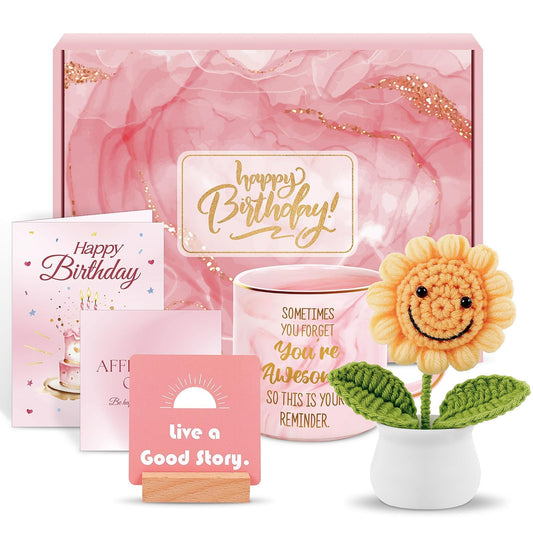 Birthday Gifts for Women, Happy Birthday Gift for Mom, 6 Pcs Mug Gifts Set, Funny Birthday Gift for Friends, Sister, Coworkers, Wife, Mom, Daughter