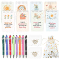 Pocket Notebooks 3x5 & Ballpoint Pens Gifts Set, 8 Inspirational Gifts Sets with 8 Bags & 8 Thank You Cards, Motivational Employee Appreciation Gifts