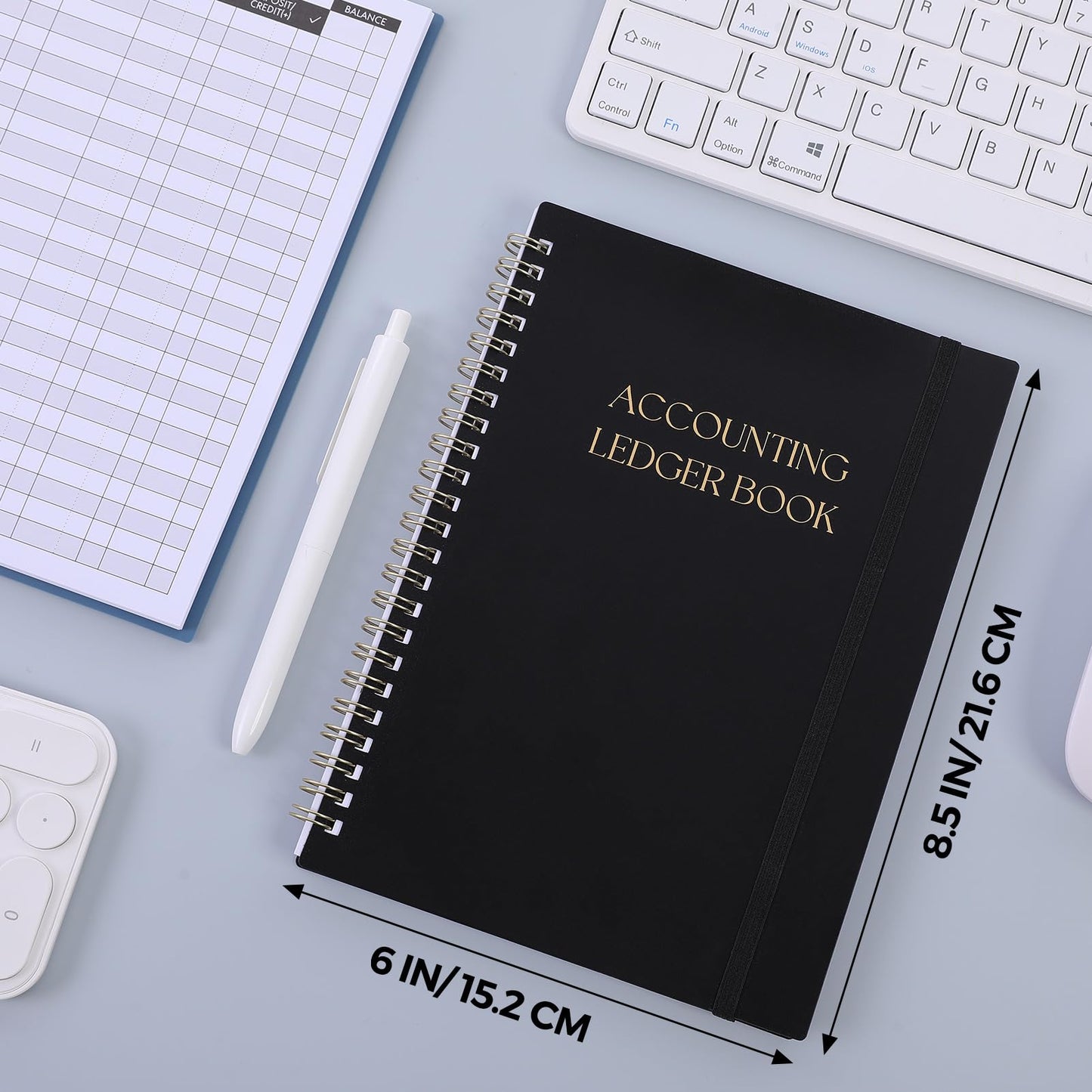 Accounting Ledger Book - 8.5 x 6 Inch Expense Tracker Notebook for Tracking Deposit, Expense, and Balance | Practical Accounting Book for Small Business Owners & Personal Finance