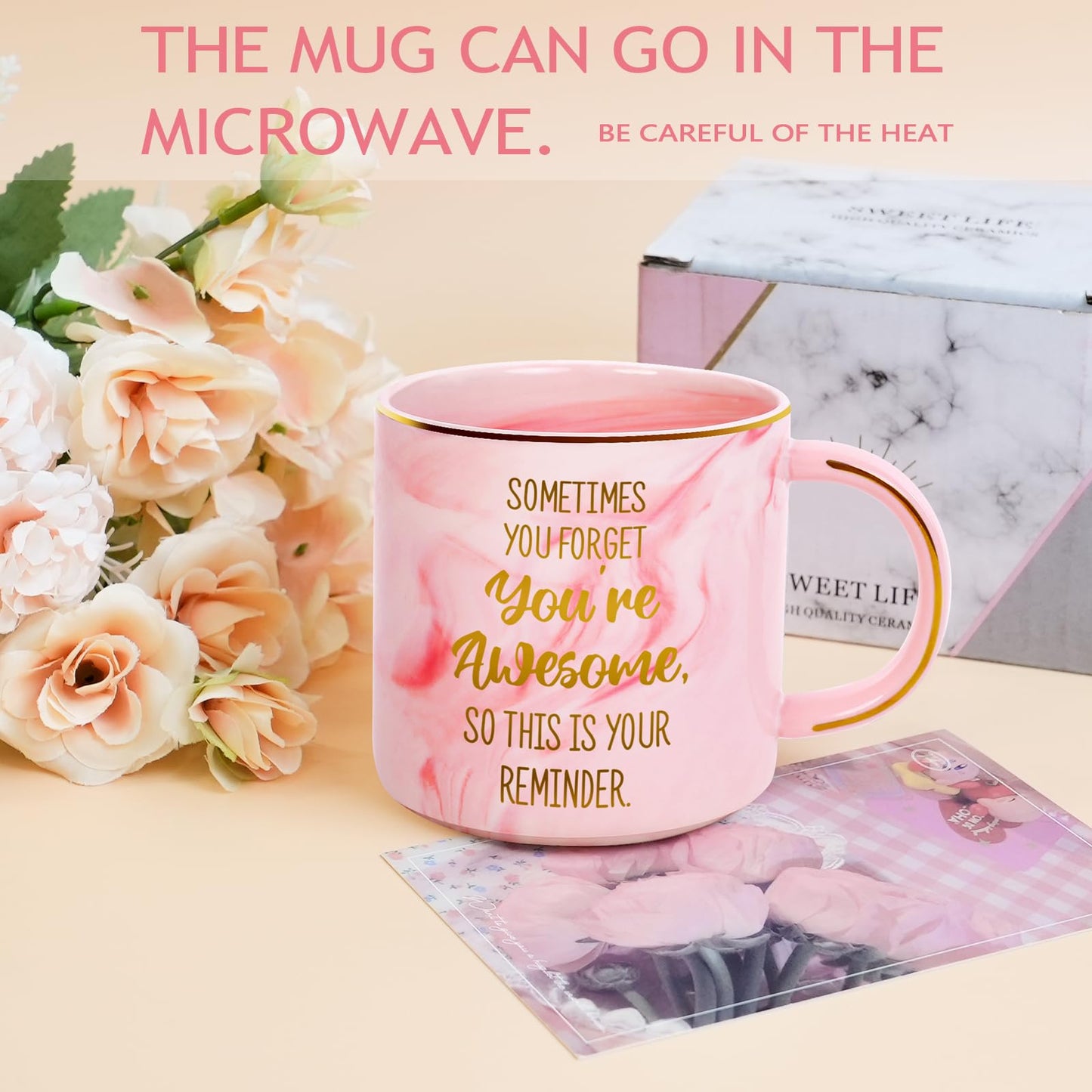 Birthday Gifts for Women, Happy Birthday Gift for Mom, 6 Pcs Mug Gifts Set, Funny Birthday Gift for Friends, Sister, Coworkers, Wife, Mom, Daughter