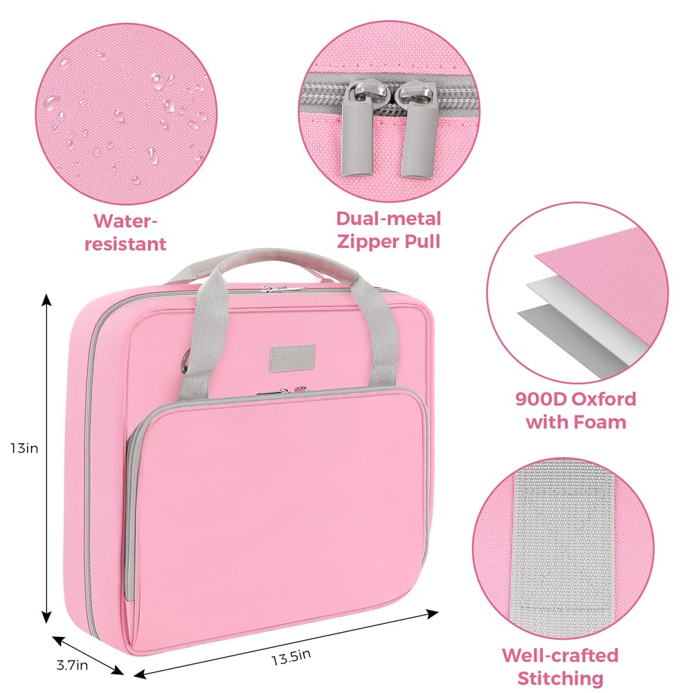 Zipper Binder 3 Inch D-Ring School Binder, Oxford Fabric School Organizer Holds 700+ Sheets, Fits 13.3" Laptop, Water-Resistant, Handle & Shoulder Strap, 14"x13" – School Supplies