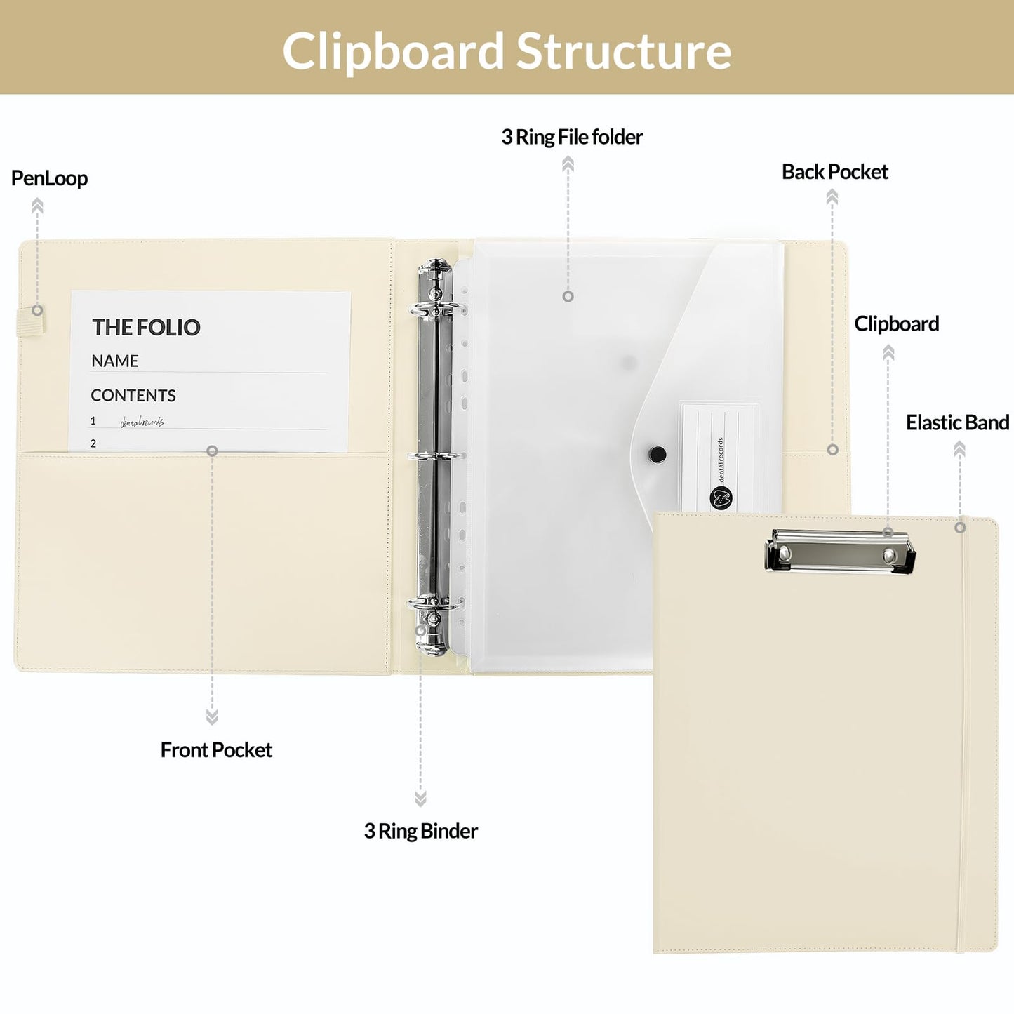 Document Organizer Folio - Emergency/Certificate/Birth Document Binder for Home, Office and School