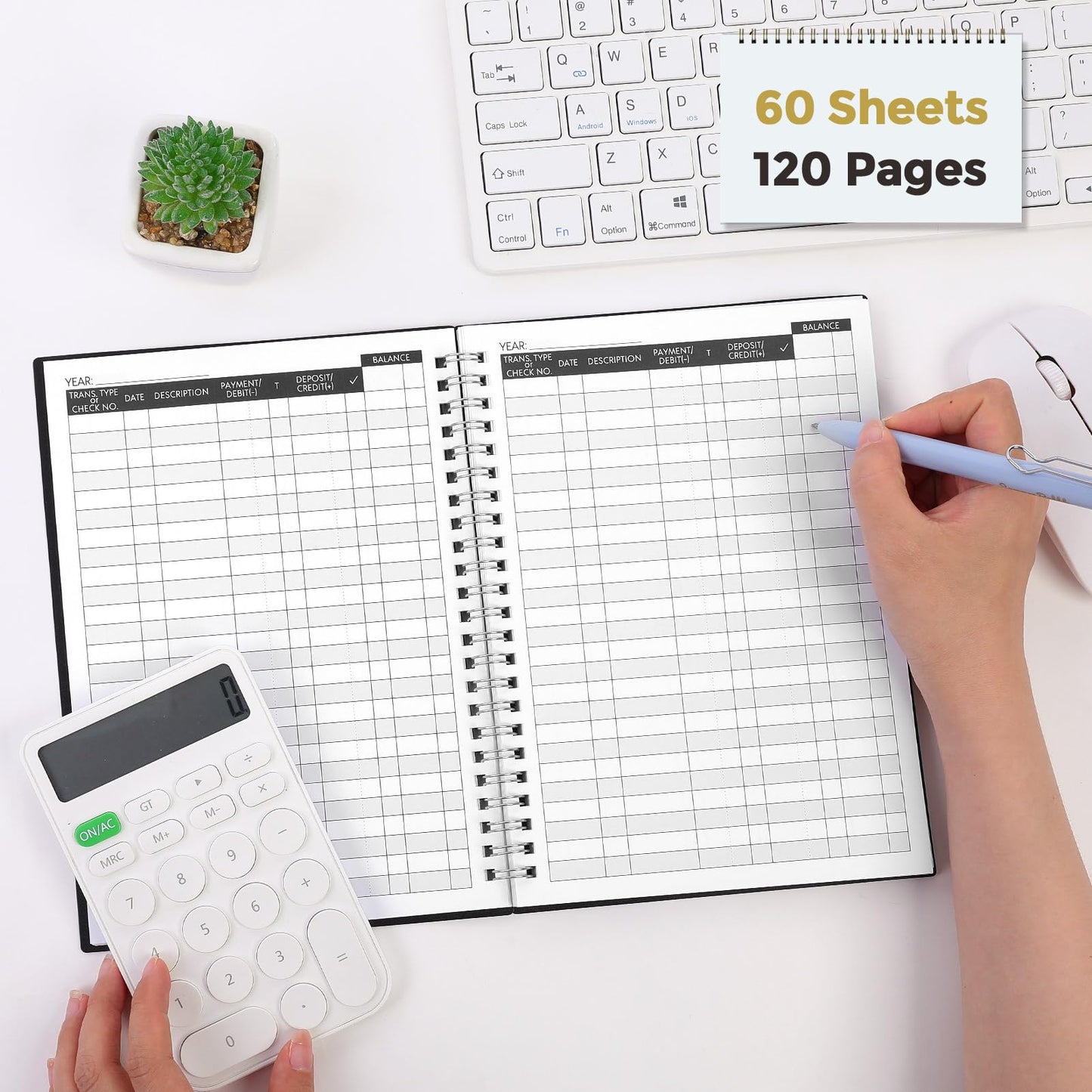 Accounting Ledger Book - 8.5 x 6 Inch Expense Tracker Notebook for Tracking Deposit, Expense, and Balance | Practical Accounting Book for Small Business Owners & Personal Finance