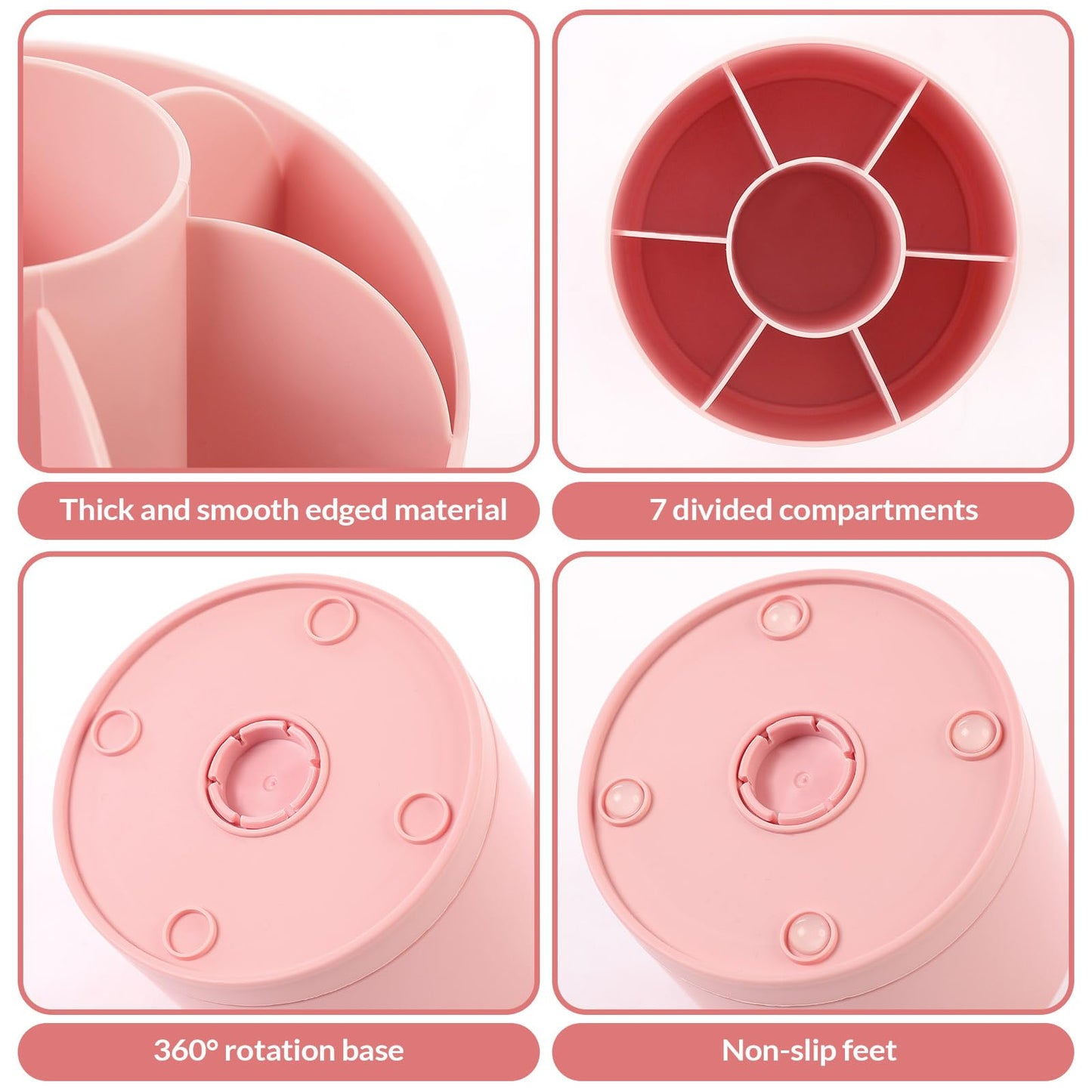 Desk Organizer, 360-Degree Rotating Pencil Pen Holder for Desk, Cute Desk Organizers and Accessories with 7 Slots, Desktop Organizer, Art Supply Storage, Classroom Office Supplies