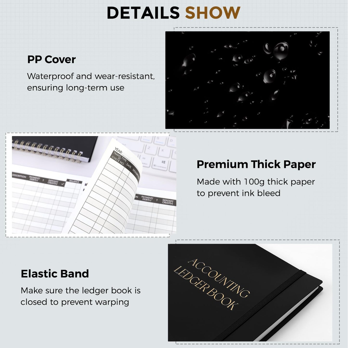 Accounting Ledger Book - 8.5 x 6 Inch Expense Tracker Notebook for Tracking Deposit, Expense, and Balance | Practical Accounting Book for Small Business Owners & Personal Finance
