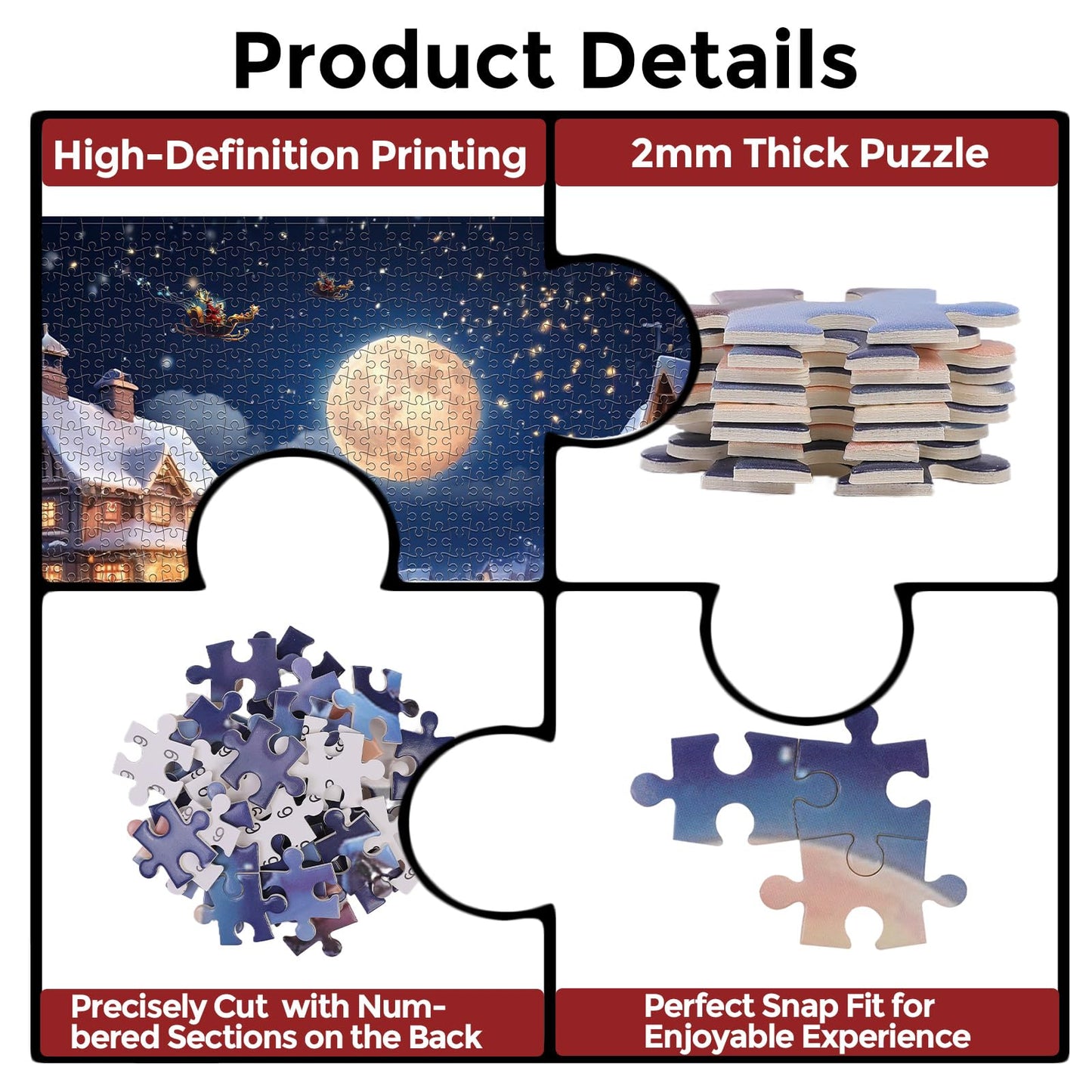 Christmas Advent Calendar Puzzle 1008 Pieces – 24 Days Countdown with Daily 42-Piece Mini Puzzles – Large 19.7 x 27.6 inch Jigsaw, Holiday Challenge for Adults & Families