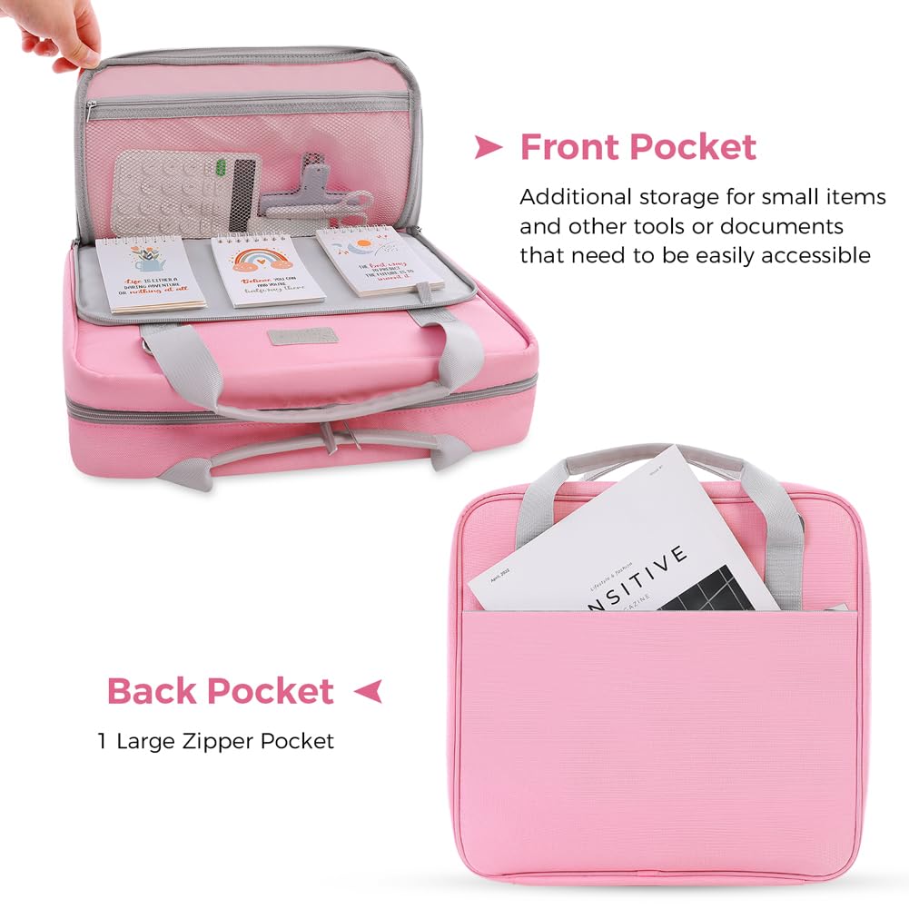 Zipper Binder 3 Inch D-Ring School Binder, Oxford Fabric School Organizer Holds 700+ Sheets, Fits 13.3" Laptop, Water-Resistant, Handle & Shoulder Strap, 14"x13" – School Supplies