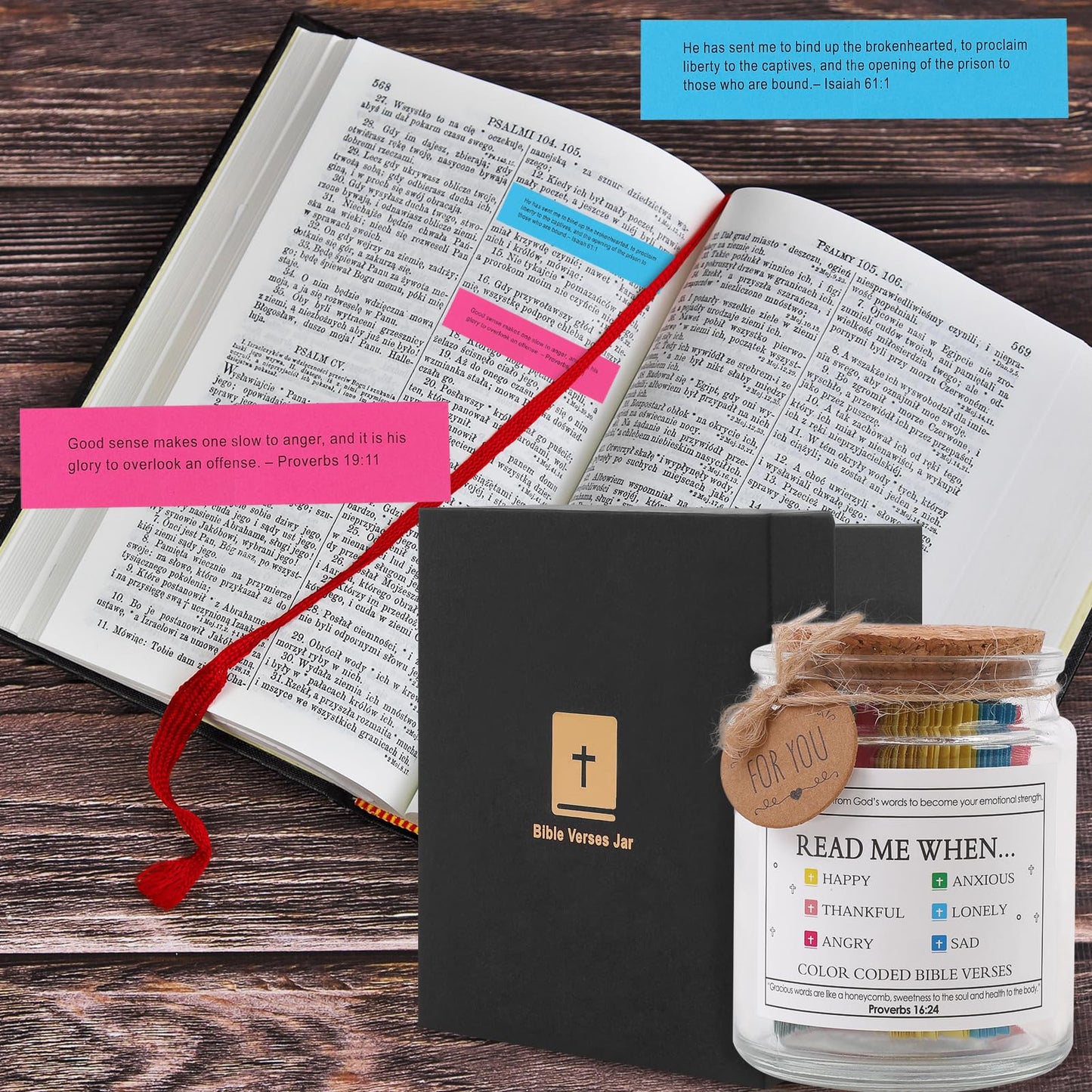 Bible Verse Jar, Christian Gifts, Read Me When for Emotions and Feelings, Religious Gifts for Women Men Mom Dad Friend, Prayer Hope Jar