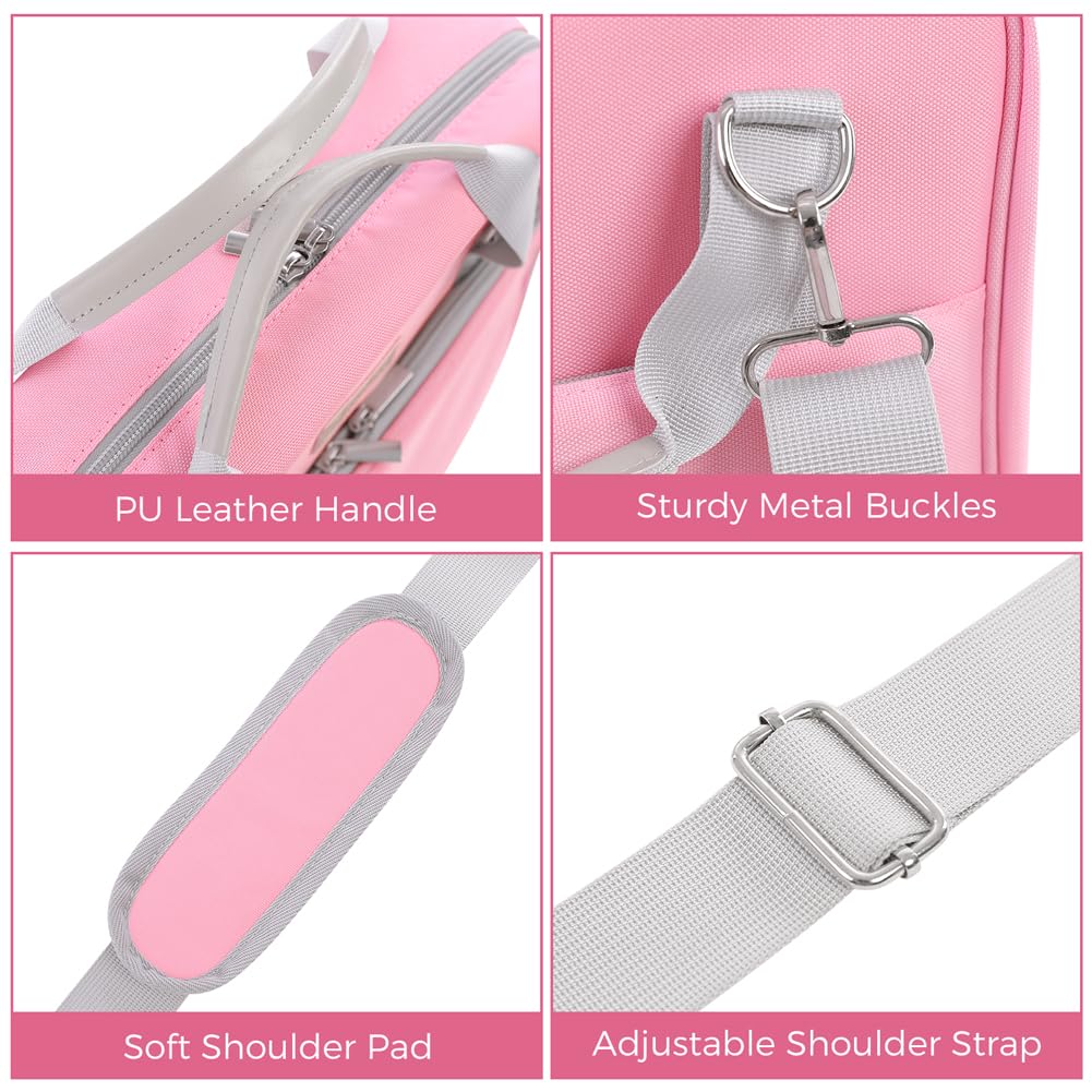 Zipper Binder 3 Inch D-Ring School Binder, Oxford Fabric School Organizer Holds 700+ Sheets, Fits 13.3" Laptop, Water-Resistant, Handle & Shoulder Strap, 14"x13" – School Supplies