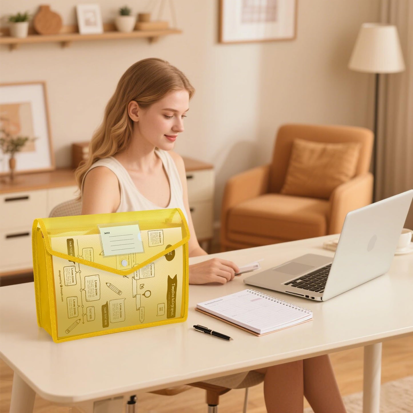 Expanding File Folder 5PCS, 2-Inch Expansion, Plastic Envelopes for Documents, No Dividers, Folders for Documents