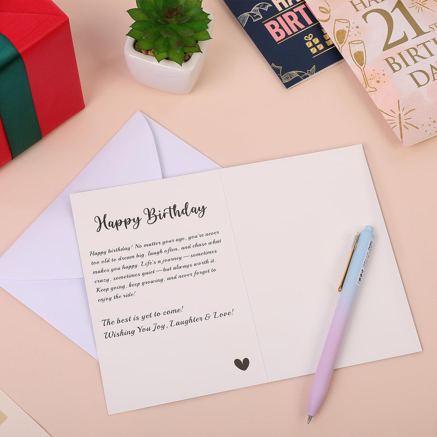 Birthday Cards with Envelopes, Assorted 24 Birthday Greeting Cards 4 x 6 inches, Happy Birthday Cards with Envelopes & Matching Stickers, for Particular Age