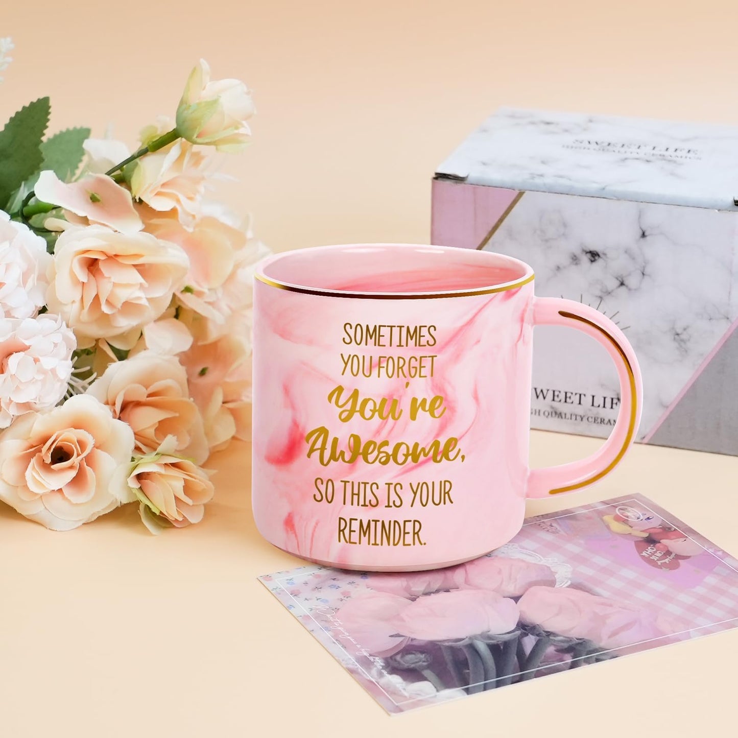Birthday Gifts for Women, Happy Birthday Gift for Mom, 6 Pcs Mug Gifts Set, Funny Birthday Gift for Friends, Sister, Coworkers, Wife, Mom, Daughter