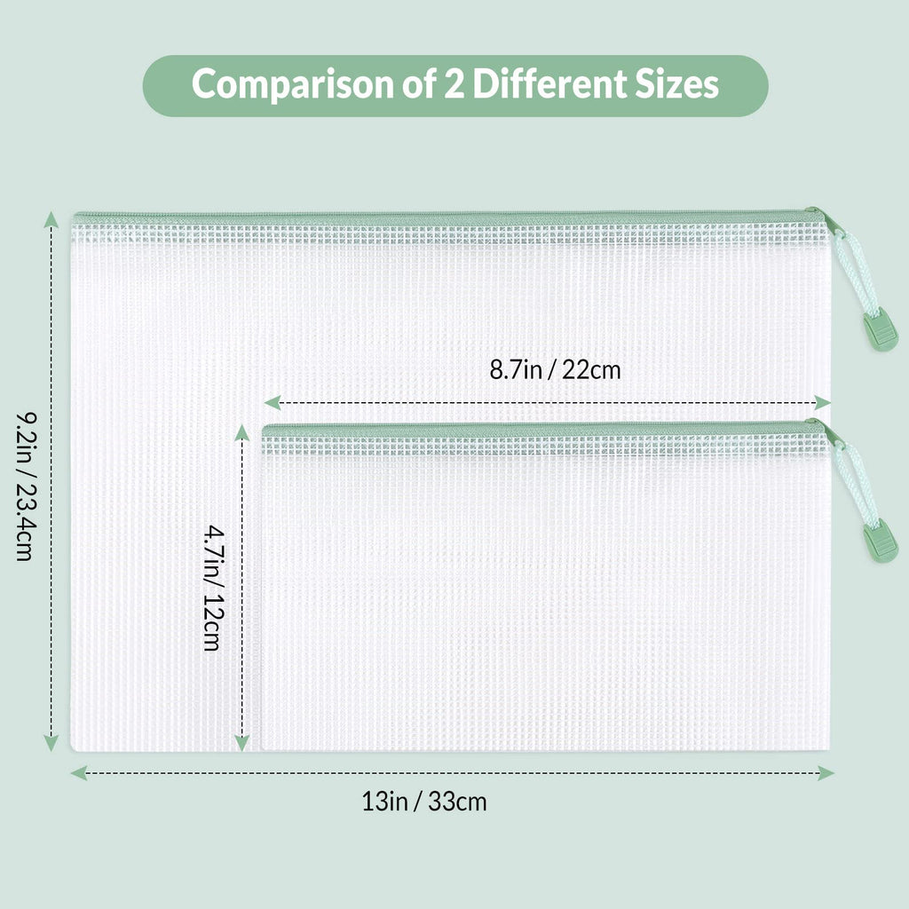 SKYDUE 20pcs Mesh Zipper Pouch, 2 Sizes, Board Game Storage, Pencil Pouches Bulk, Zipper Bags for Bills, Cash, Cosmetics, Puzzles , Toy, Travel Storage, School and Office Supplies.