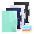 Skydue Expanding File Folders 5 Pockets Letter A4 Accordion Document Paper Organizer, Pack of 4