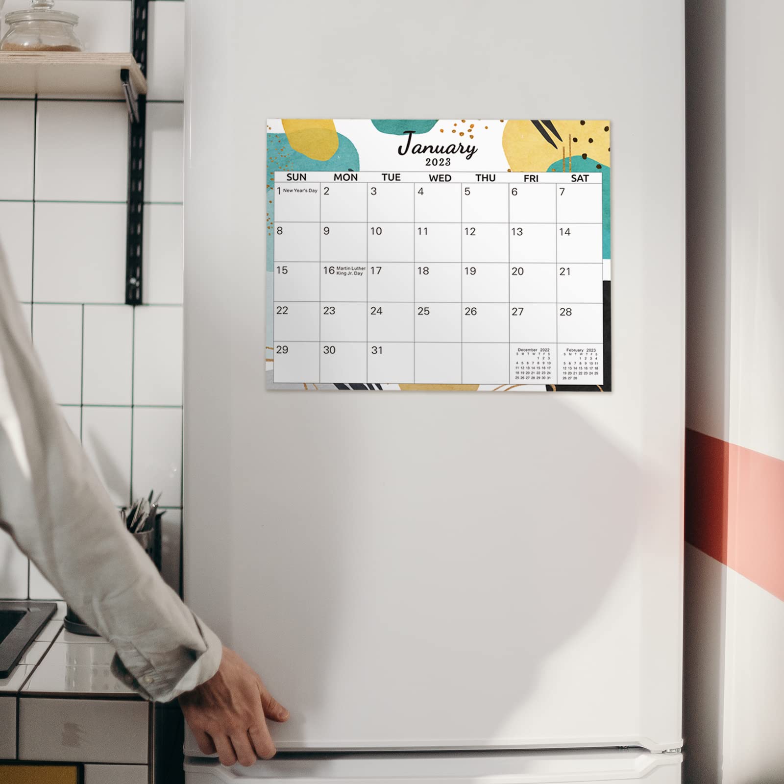 SKYDUE Magnetic Calendar for Fridge, 13"x 11", Monthly Calendar from Sep.2022 - Dec.2023, Calendar 2023 Prefect for Planning and Organizing Your Life