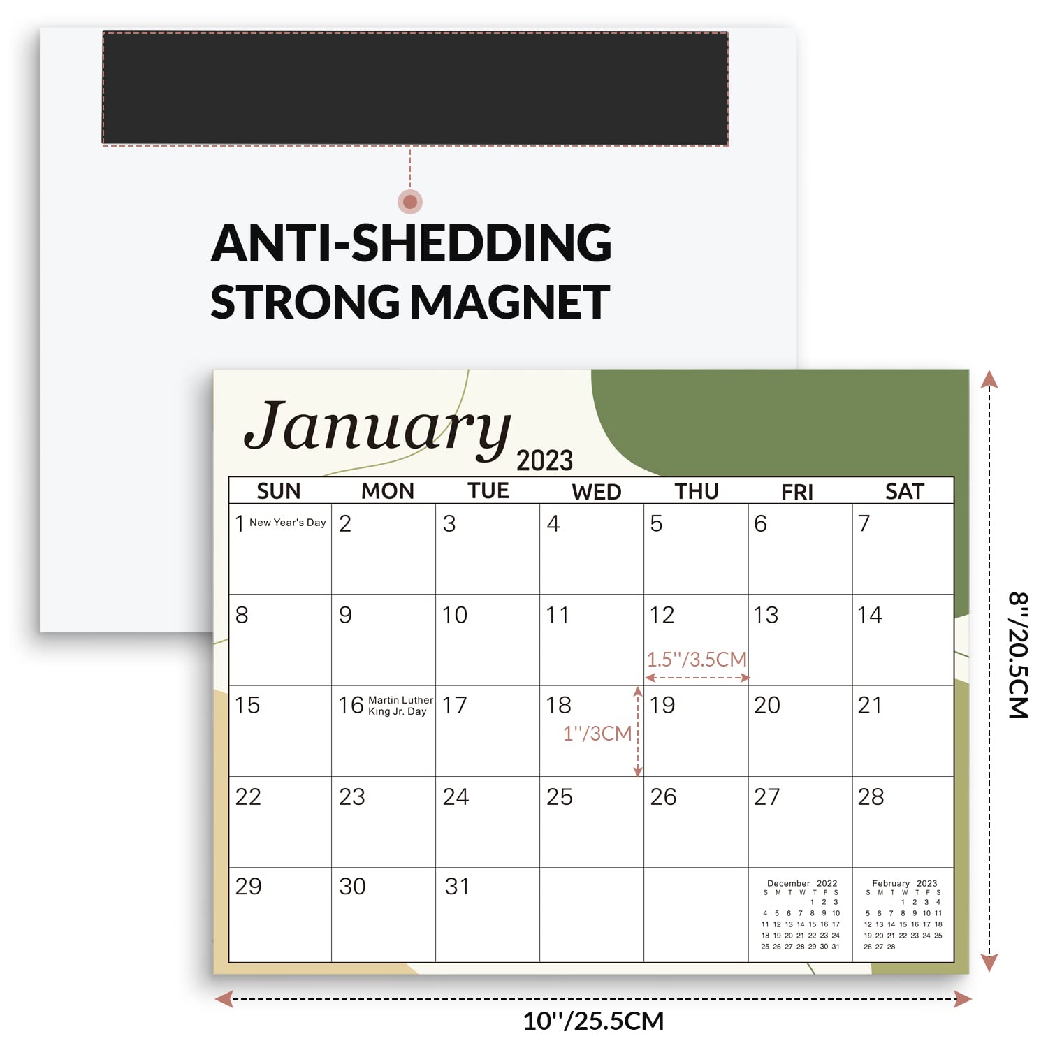 SKYDUE Magnetic Calendar for Fridge,Fridge Calendar 2023 from Jan.2023 - Jun.2024,10" x 8" Calendar 2023 Prefect for Viewing and Planing Each Day at Home & Office