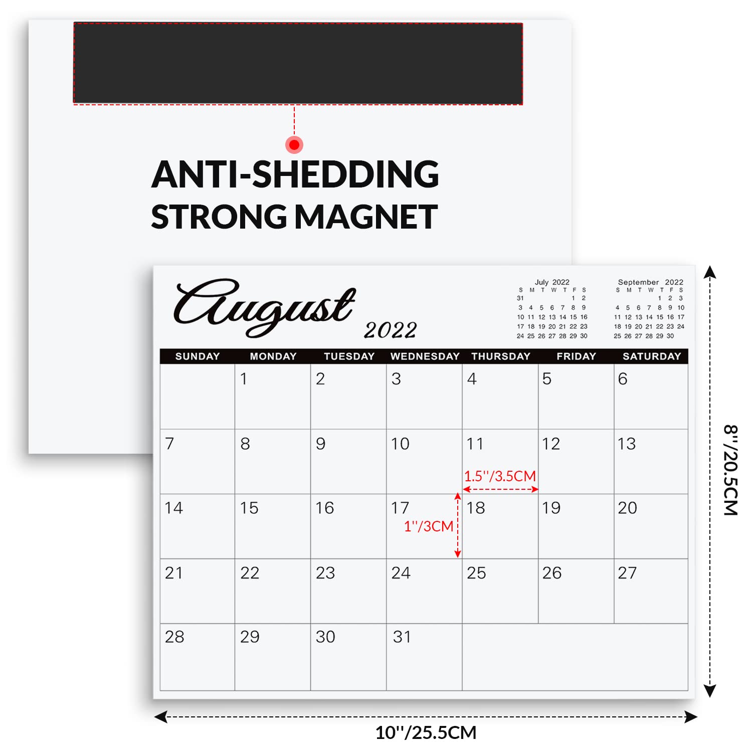 SKYDUE Magnetic Calendar for Fridge,10" x 8",Fridge Calendar 2023 from Jan.2023 - Jun.2024, Magnetic Calendar 2023-2024 Prefect for Viewing and Planing Each Day at Home & Office