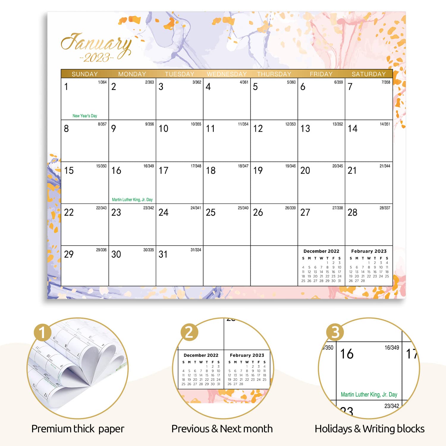 SKYDUE Magnetic Calendar for Fridge, 10"x 8", Fridge Calendar 2023 from Jan.2023 - Jun.2024, Calendar 2023 for School, Office & Home Planning and Organizing
