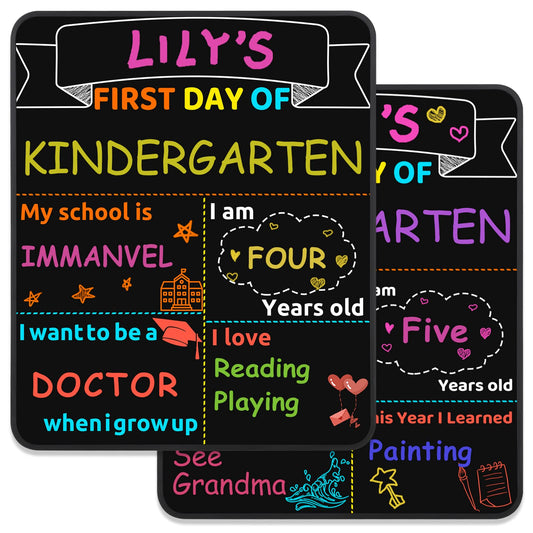 SKYDUE First Day and Last Day of School Chalkboard, 10" x 12" Double-Sided Chalkboard Sign for Kids,1st Day of School Sign, Reusable Back to School Photo Prop Commemorate Supplies