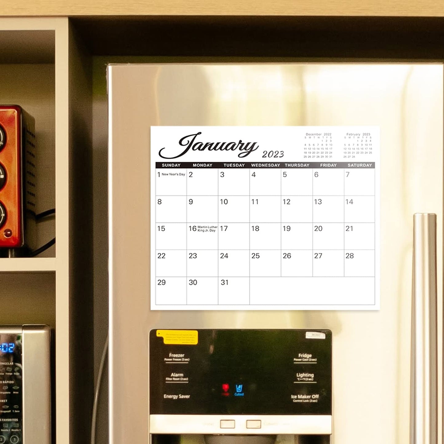 SKYDUE Magnetic Calendar for Fridge,10" x 8",Fridge Calendar 2023 from Jan.2023 - Jun.2024, Magnetic Calendar 2023-2024 Prefect for Viewing and Planing Each Day at Home & Office