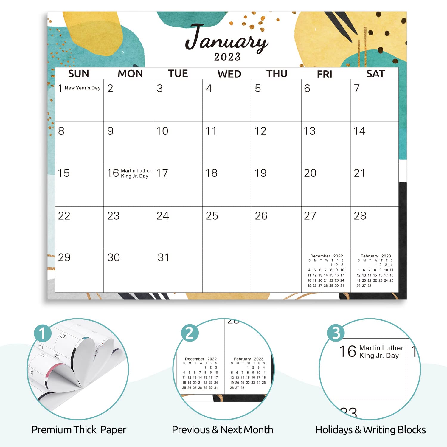 SKYDUE Magnetic Calendar for Fridge, 13"x 11", Monthly Calendar from Sep.2022 - Dec.2023, Calendar 2023 Prefect for Planning and Organizing Your Life