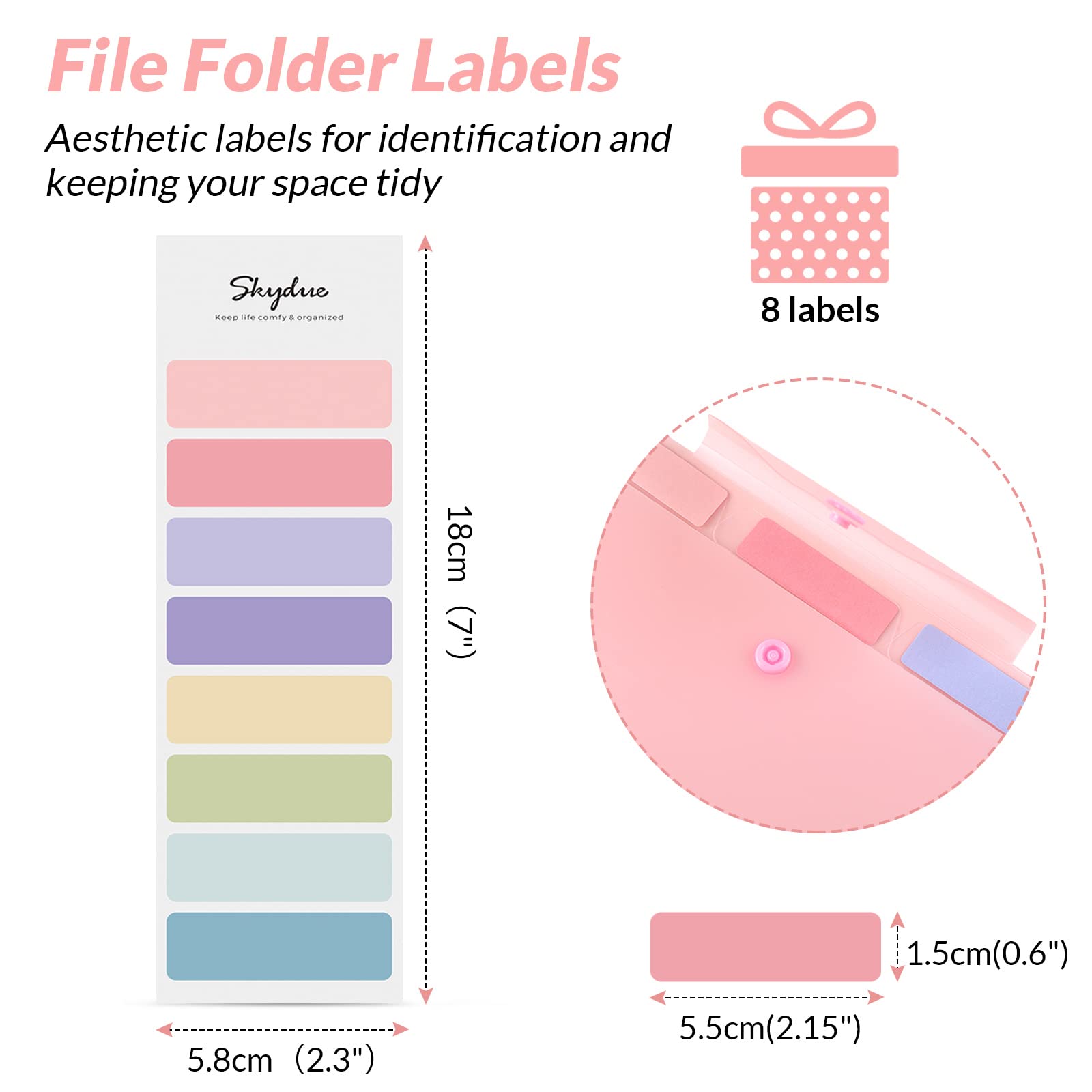 SKYDUE Expanding File Folders 5 Pockets File Folder with Snap Closure A4 and Letter Size Accordion Document Paper Organizer for Home School Office